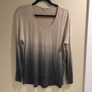 Red Haute, “like new,” gray/cream, thin sweater, S
